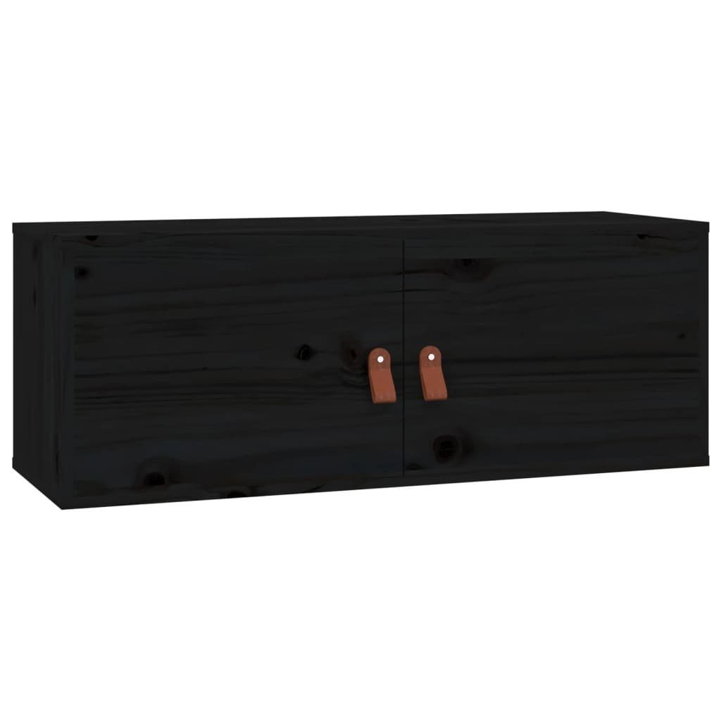 Schwarz Massivholz vidaXL Regal 80x30x30 Kiefer, Wandschrank 1-tlg. cm