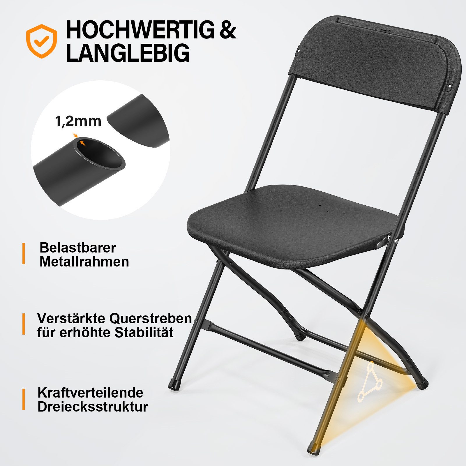 VINGLI Klappstuhl Klappstühle 2er/4er/6er/8er/10/12er Set, Gartenstuhl (4 S günstig online kaufen