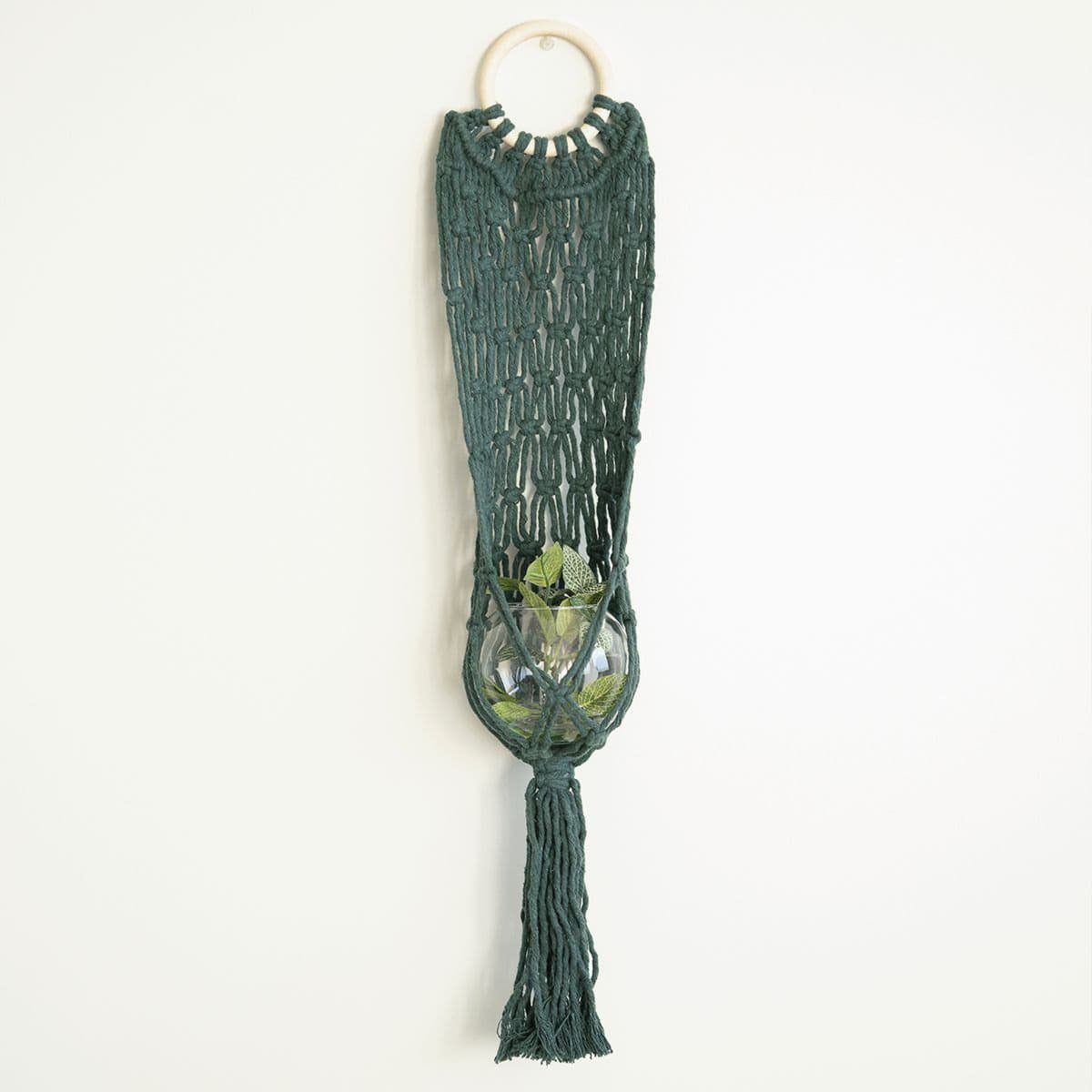 Hoooked Kreativset Hoooked Makramee Blumenampel Set Bali Spesso Pine DIY, (embroidery kit by Marussia)