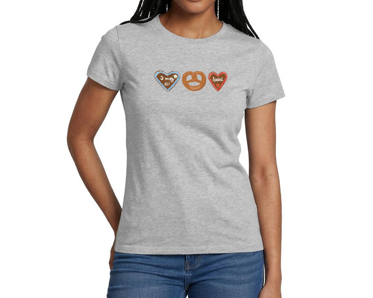 Spreadshirt T-Shirt I Mog Di Lebkuchenherz Volksfest Tracht Frauen T-Shirt (1-tlg) Slim Fit, fällt klein aus