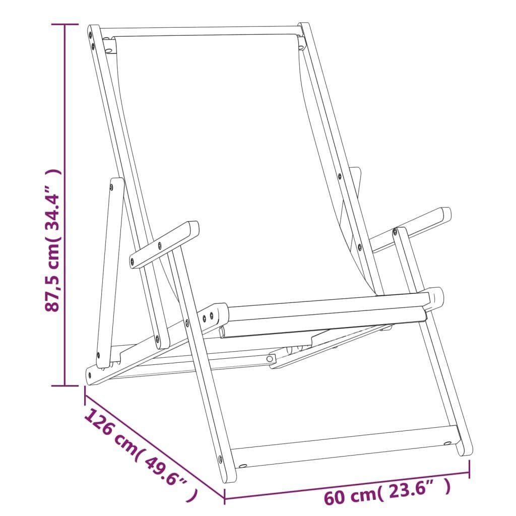 Gartenstuhl St) Rot Klappbar Strandstuhl Teak vidaXL (1 Massivholz