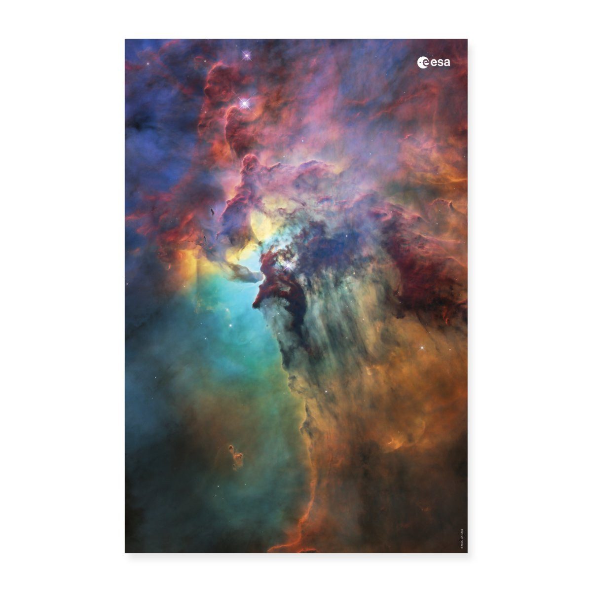 Spreadshirt Poster ESA European Space Agency Hubble Teleskop Lagunennebel Lagoon Nebula P