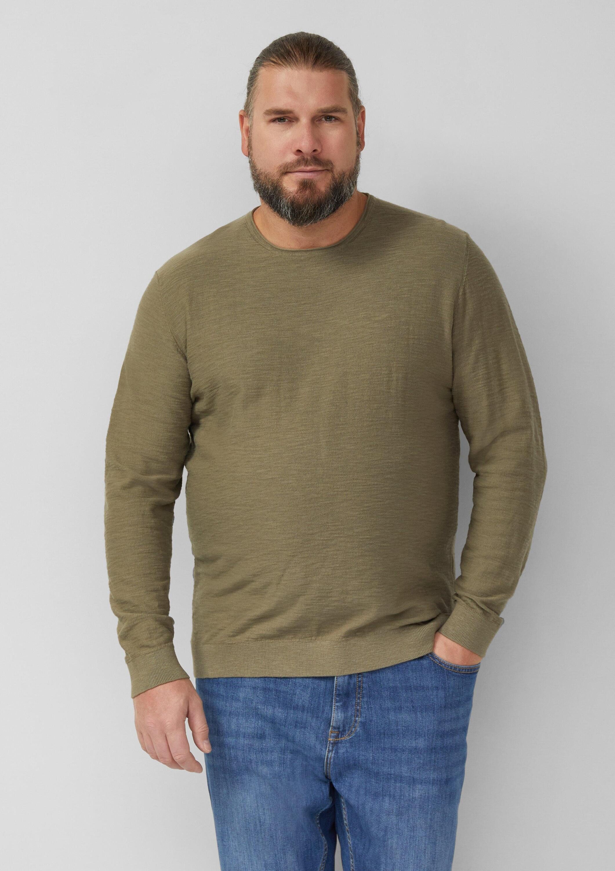 s.Oliver Longpullover Strickpullover Strickpullover mit Flammgarnstruktur u günstig online kaufen