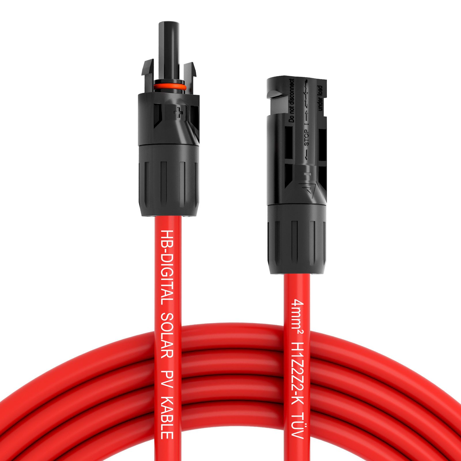 HB-DIGITAL Solar Verlängerungskabel 4mm2 mit Solarstecker PV Solarkabel, Solarstecker, (500 cm), Solarkabel 4mm2 und Solarstecker sind vom TÜV Rheinland zertifiziert