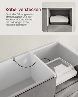 VASAGLE Kommode, Sideboard mit Türen, 3 Schubladen, offenes Fach