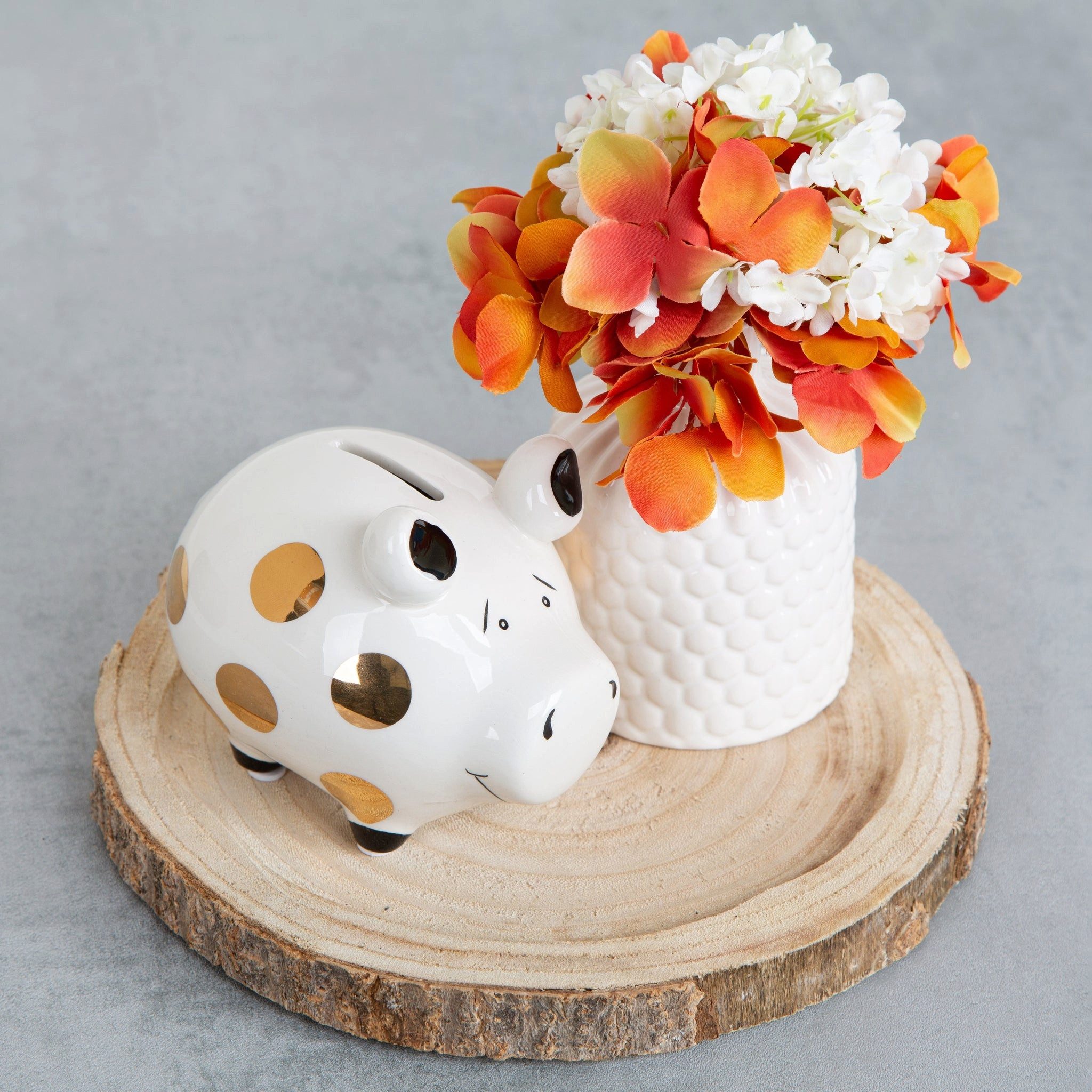 Logbuch-Verlag Dekofigur Sparschwein edel Gold weiß schwarz mit Punkten 12, günstig online kaufen