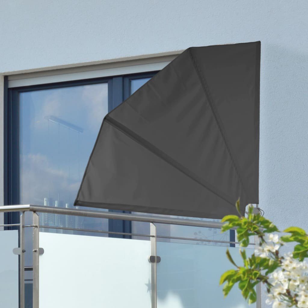HI Balkonsichtschutz Balkonfächer 1,2 ×1,2 m Schwarz Polyester