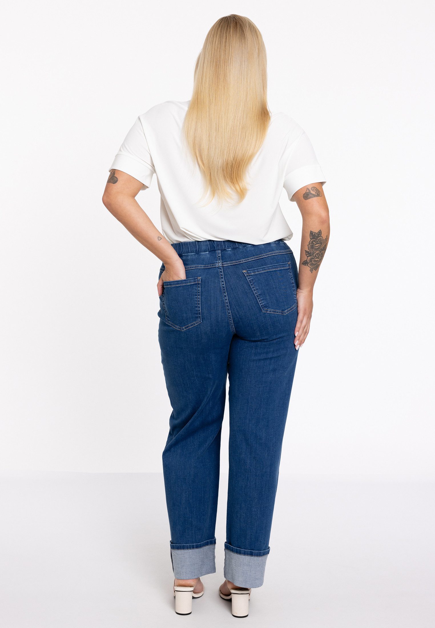 YOEK High-waist-Jeans Damen Jeans mit einem elastischen Bund