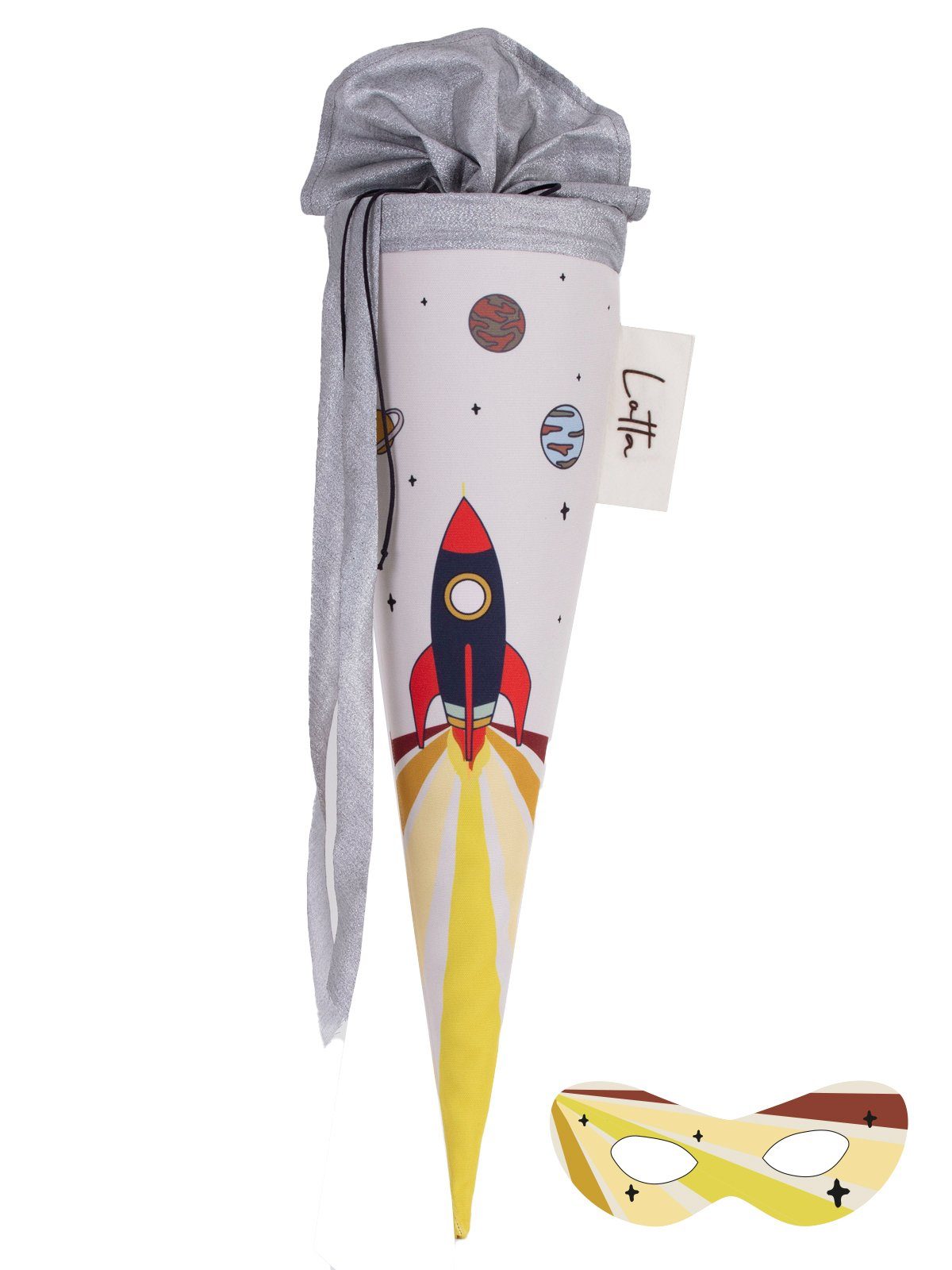 coopz Schulrucksack Schultüte Rakete mit Superheldenmaske