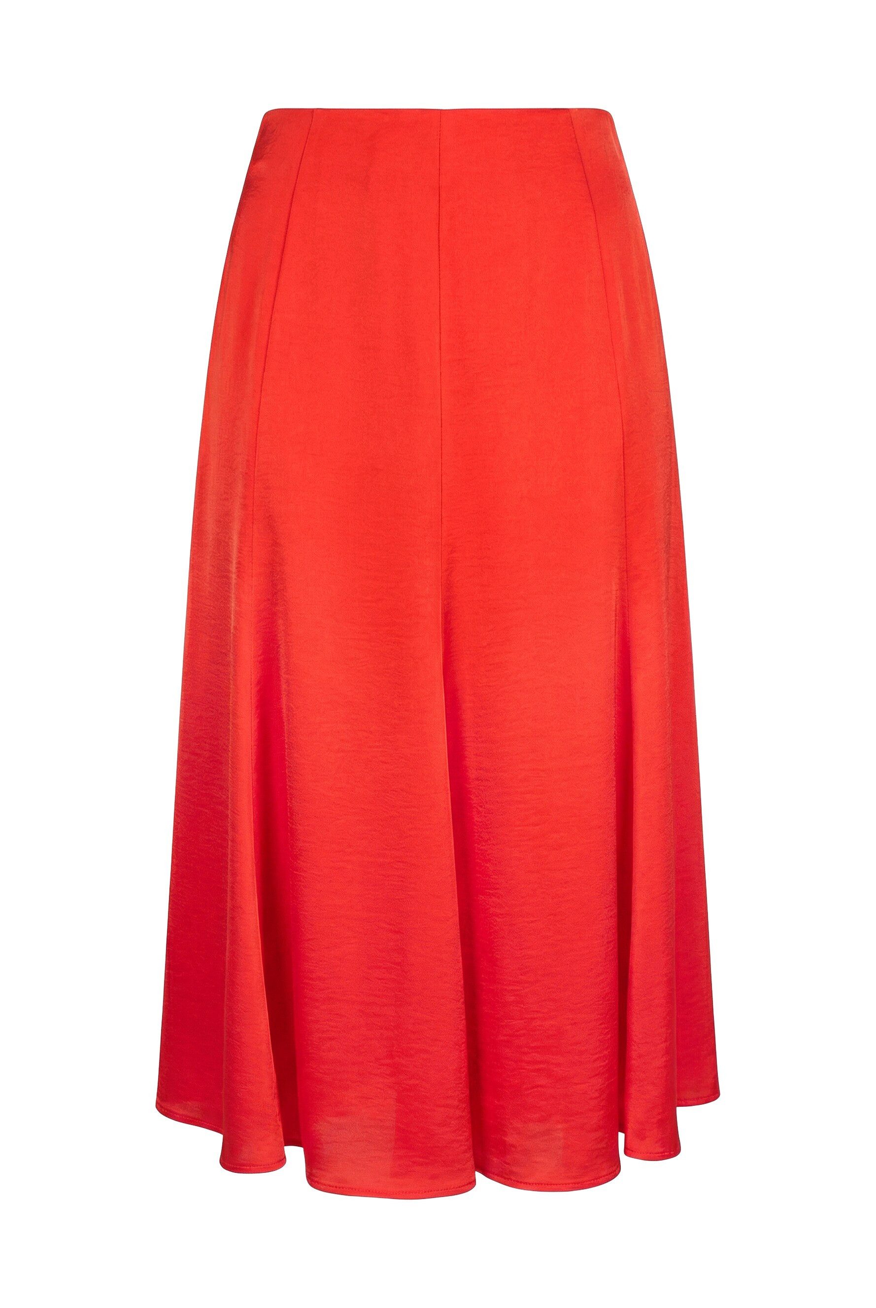Ulla Popken Jerseyrock Satin-Maxirock Glocken-Silhouette Elastikbund