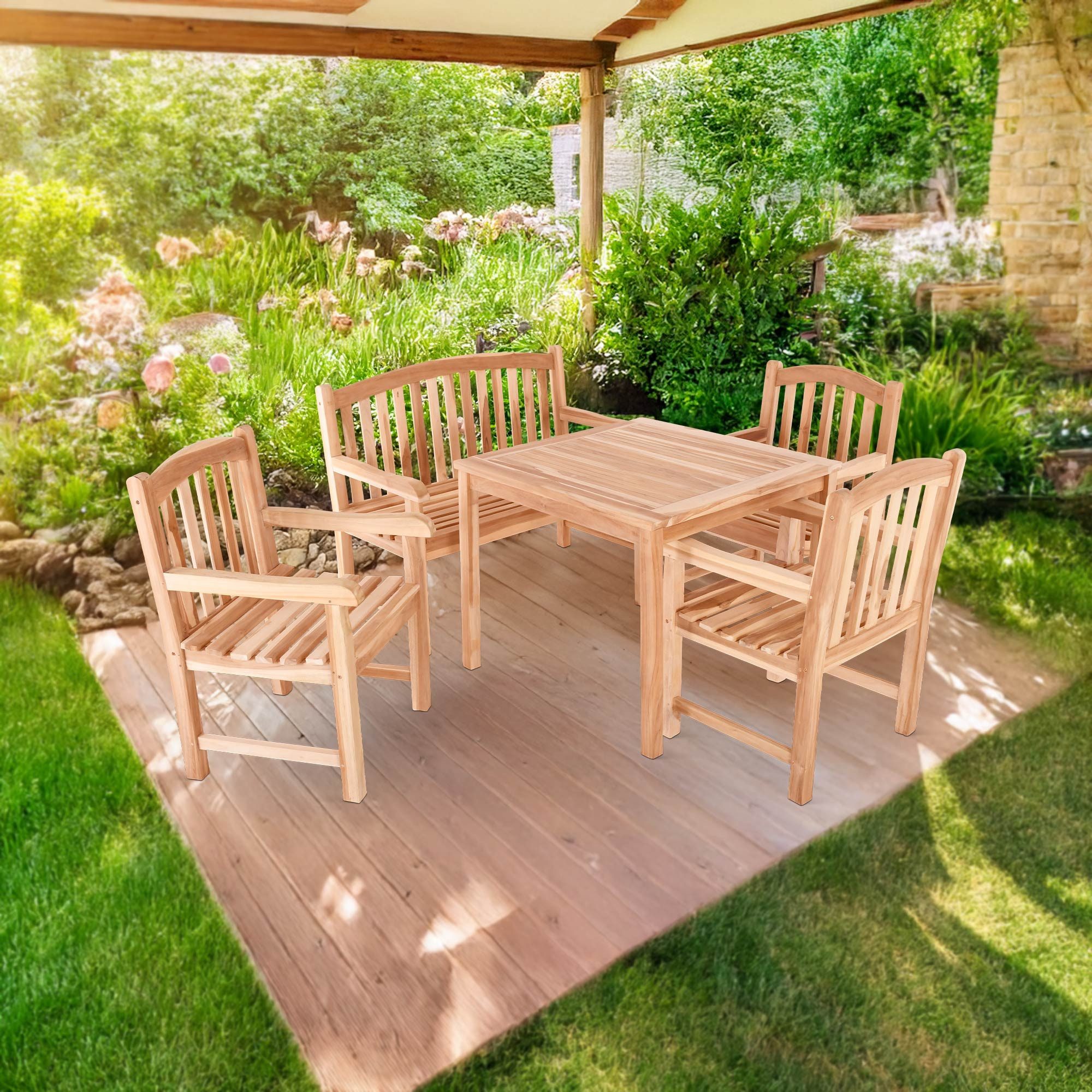 Raburg Gartenstuhl Teak-Holz-Sessel, wetterfestes Teak, Lana günstig online kaufen