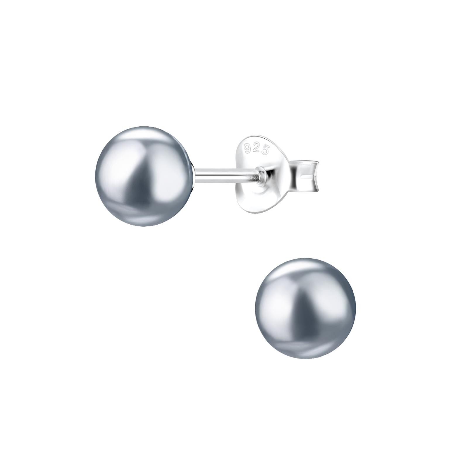 Monkimau Ohrring-Set 6mm Perlen Ohrringe 925 Silber, Hypoallergen