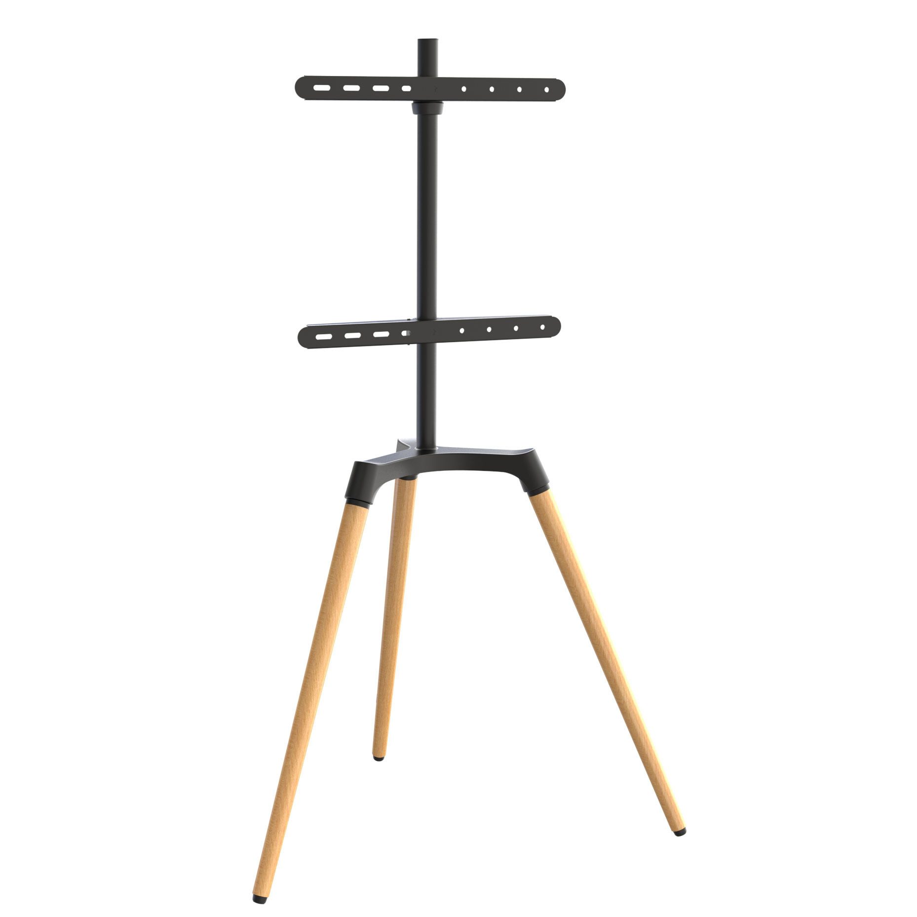 Xantron TV-Standfuß universal Tripod für 50–65" Fernseher,TVS-T400B, schwarz, (bis 65 Zoll, 140° schwenkbar (70), Echtholz-Design, mit Sicherheitsgurt & Gummifüßen)