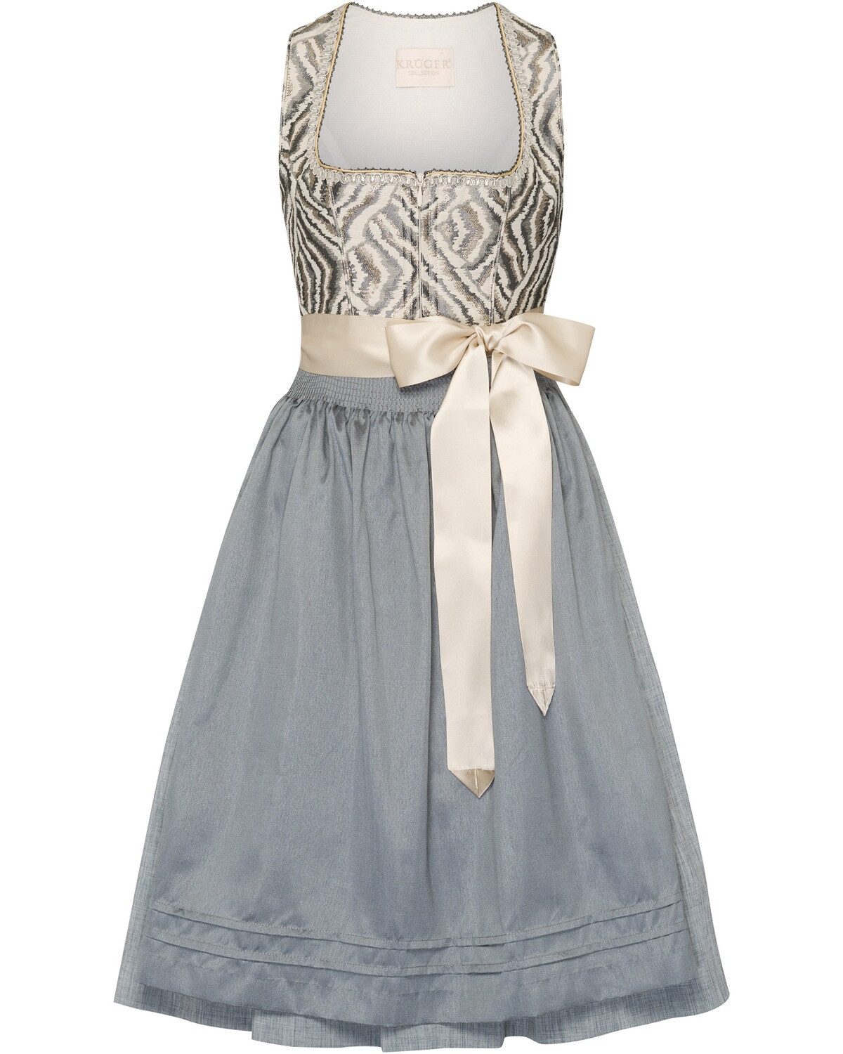 Dirndl Midi Dirndl mit Zick-Zack-Muster