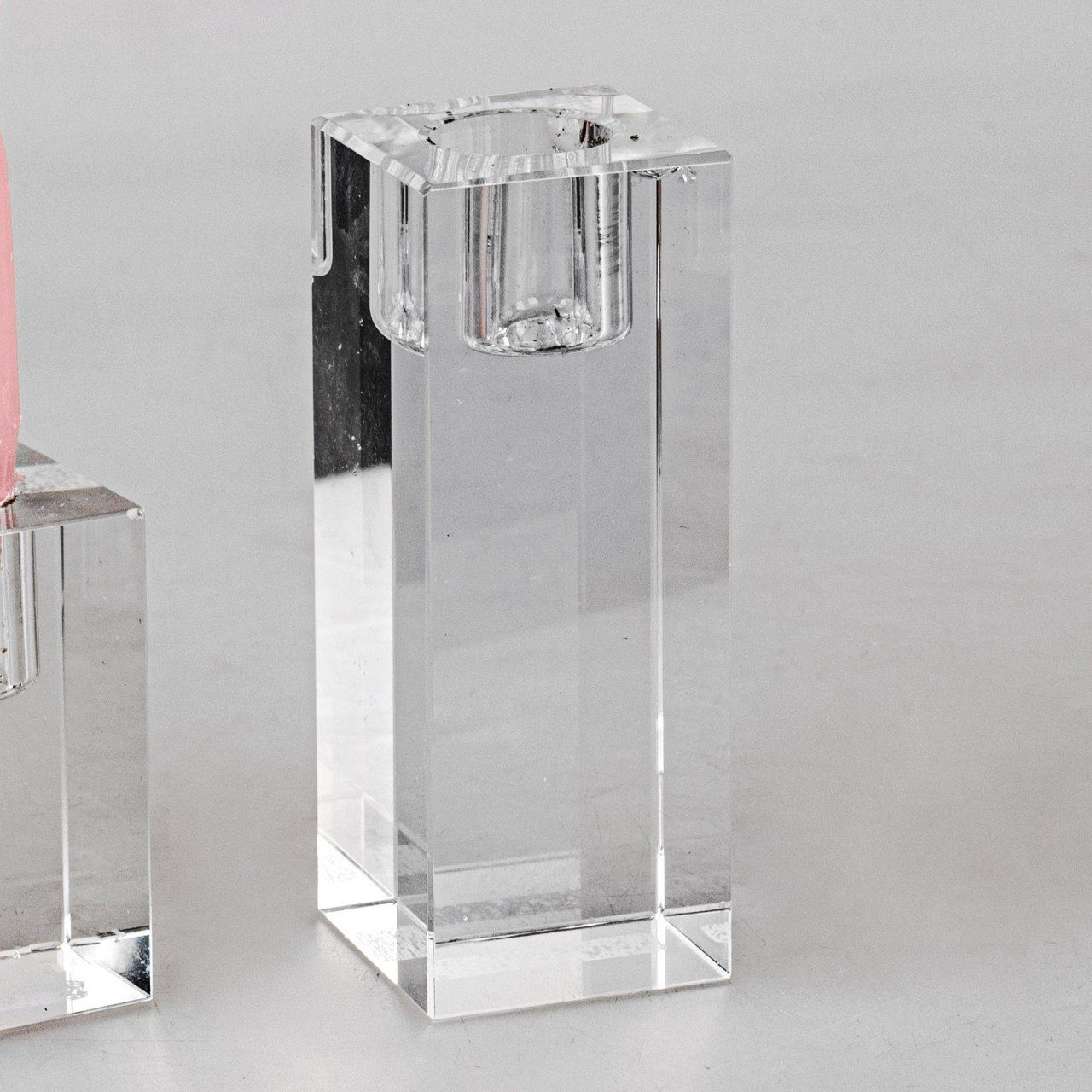 formano Kerzenhalter Basic, Transparent L:4cm B:4cm H:10cm Glas