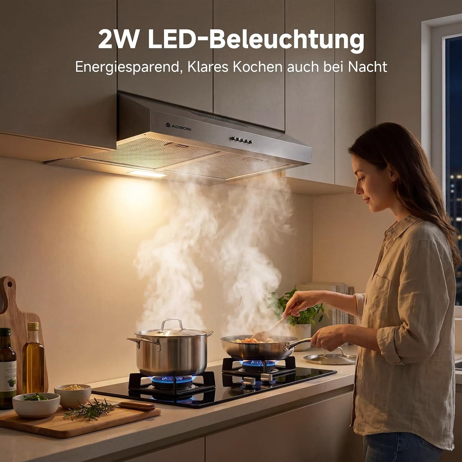 AMZCHEF Unterbauhaube TZ-CE-TF51OT60A21-AC-I2-BU Dunstabzugshaube 60cm, A++, 3 Stufen, Edelstahl – Bild 3 von 5