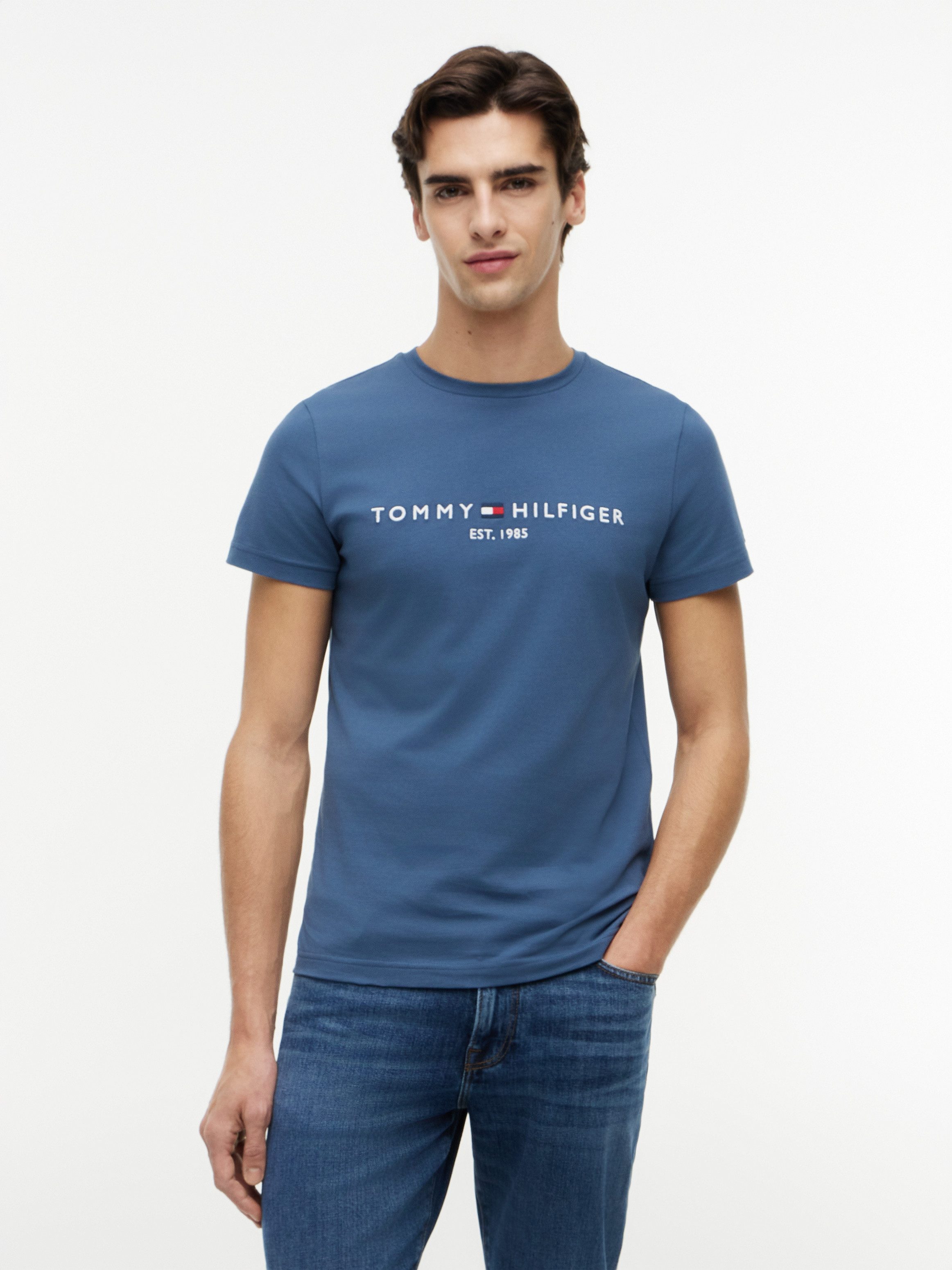 Tommy Hilfiger T-Shirt TOMMY LOGO aus reiner Baumwolle
