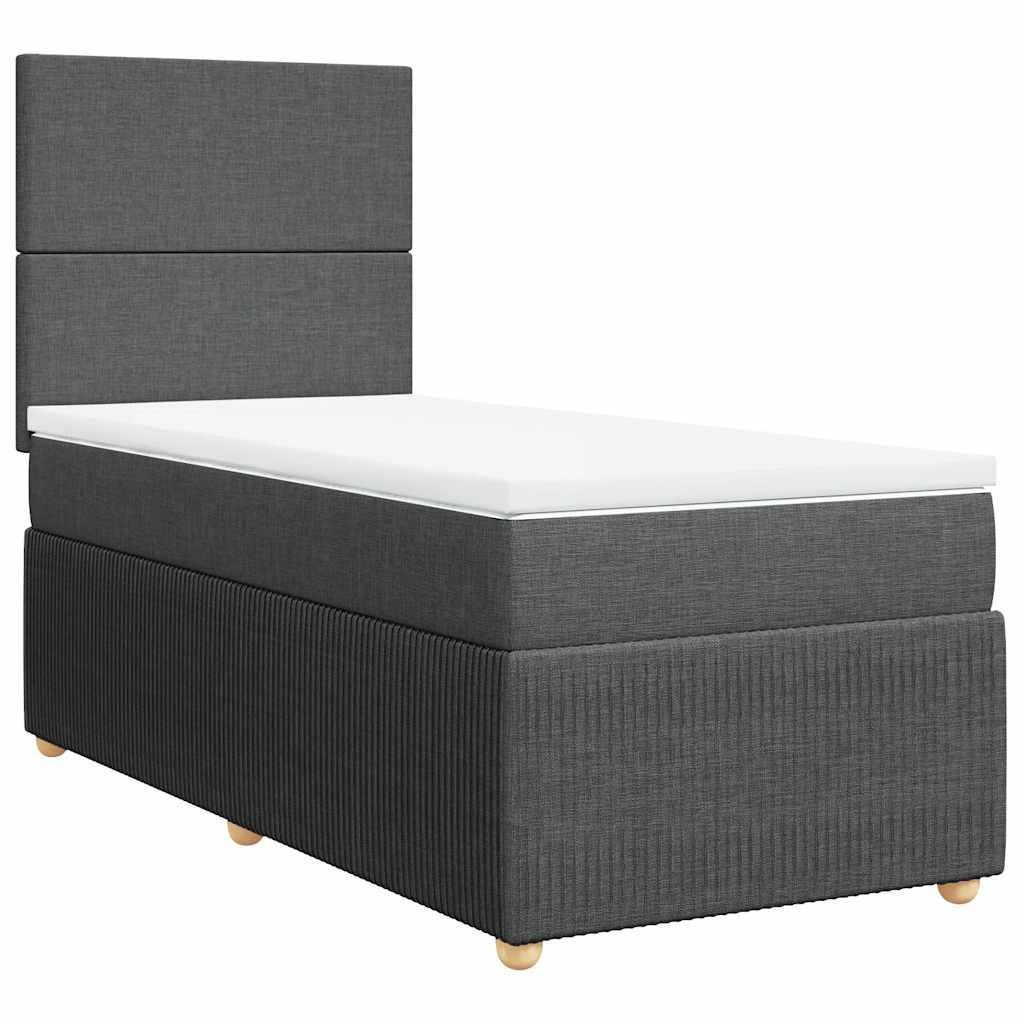 vidaXL Bett Boxspringbett mit Matratze Dunkelgrau günstig online kaufen