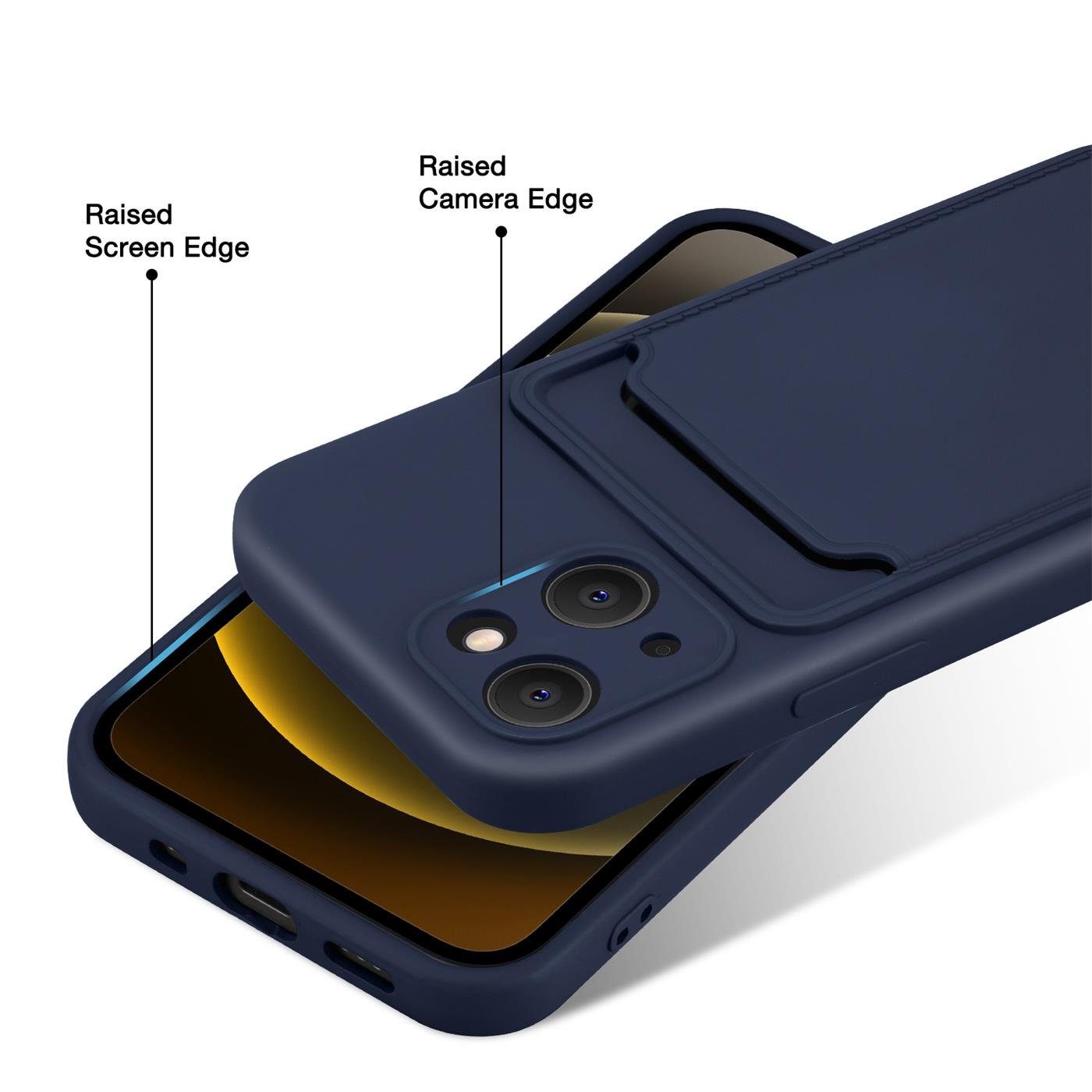 CoolGadget Handyhülle Schutzhülle mit Kartenfach für Apple iPhone 13 6,1 Zoll, Silikon Case Slim TPU Cover Tasche mit Aufbewahrung EC Karte Ausweis – Bild 5 von 5