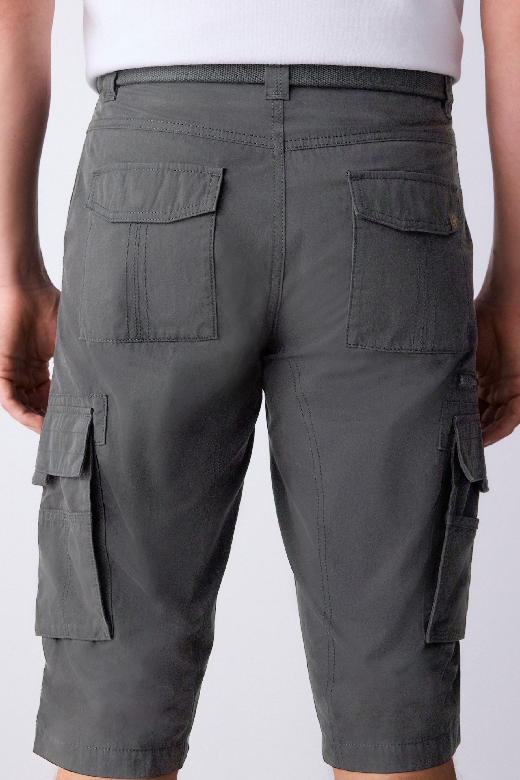 Next Cargoshorts Lange Cargo-Shorts mit Gürtel (2-tlg)