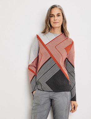 GERRY WEBER Sweatshirt Pullover in Jaquard-Optik mit grafischem Muster