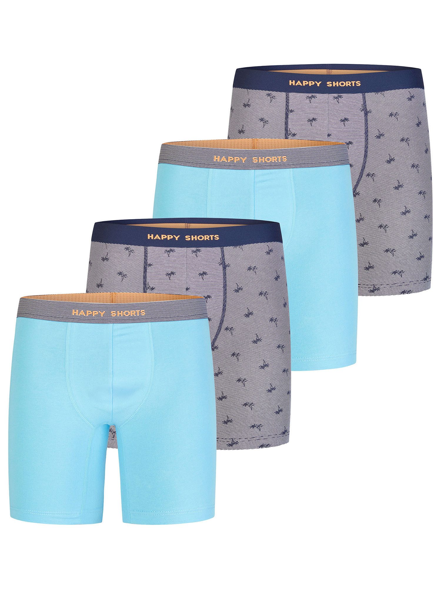 HAPPY SHORTS Boxer Jersey Long (4-St) Boxershorts, Herren Unterhose günstig online kaufen