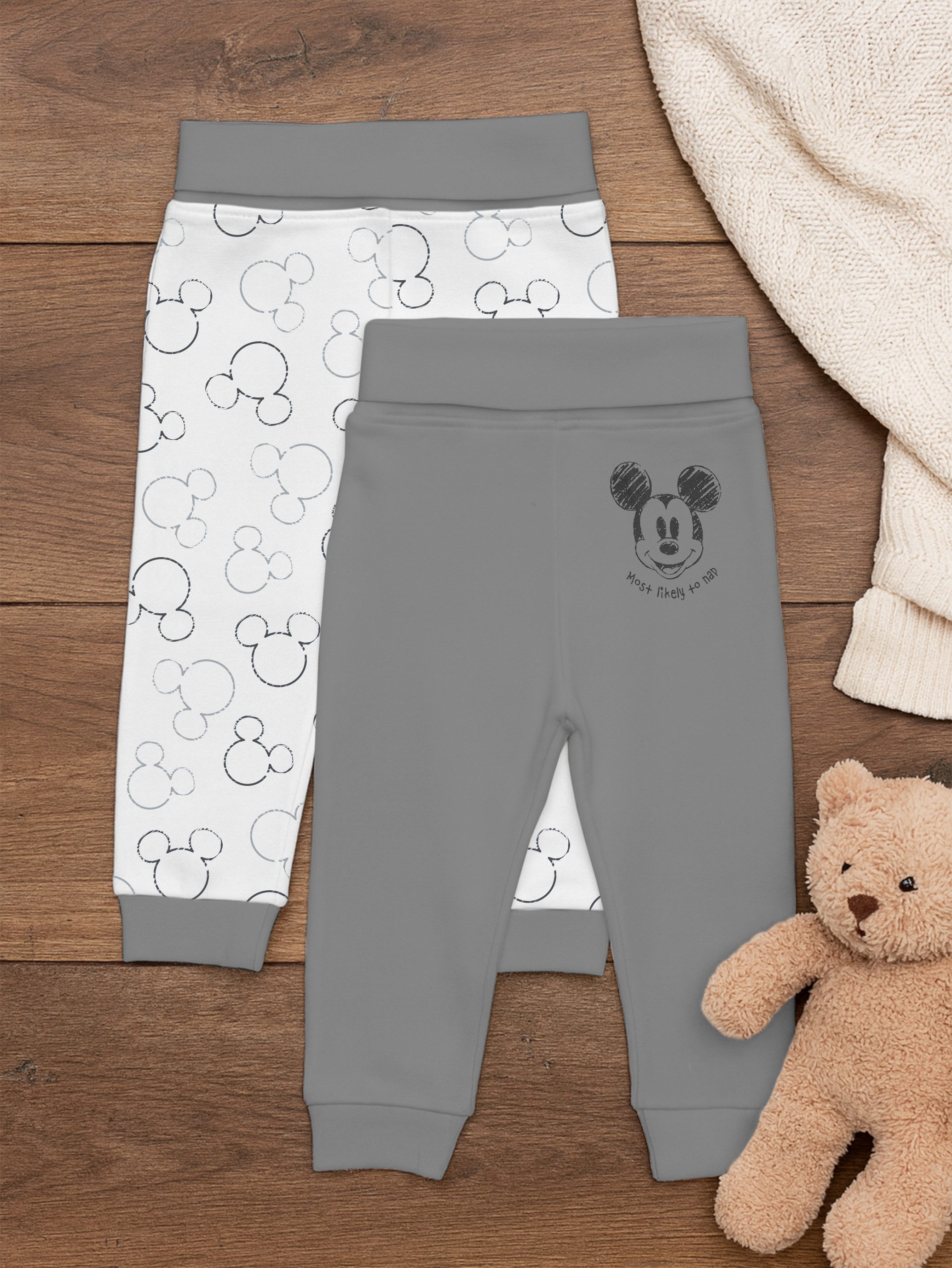 United Labels® Stoffhose Disney Mickey Mouse Baby Hose Babyhose Babykleidung (2er Pack)