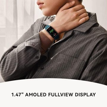 Huawei Vollbild-OLED-Display (1,47-Zoll) Smartwatch (1,47 Zoll, Android iOS), bis zu 2 Wochen Akkulaufzeit, Proaktives Gesundheits-Monitoring, 5ATM