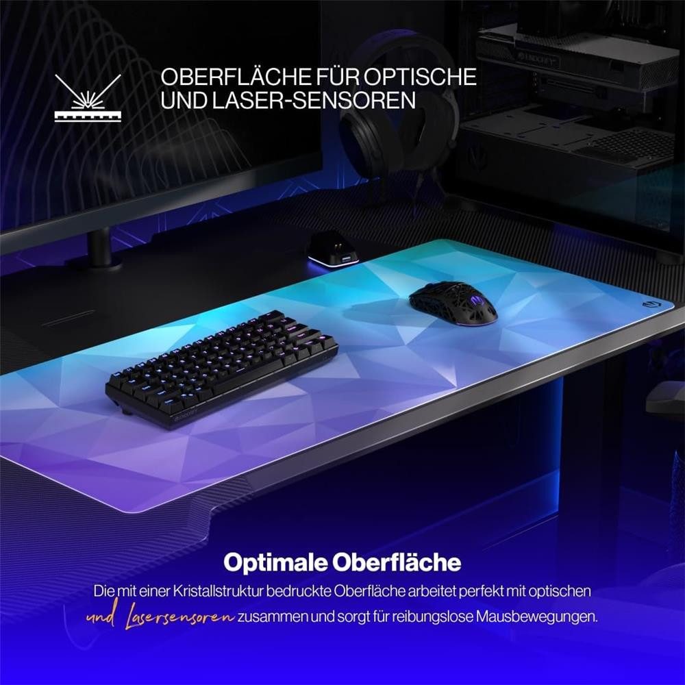ENDORFY Mauspad Crystal XL Stoff-Mauspad 900 x 400 mm, Anti-Rutsch