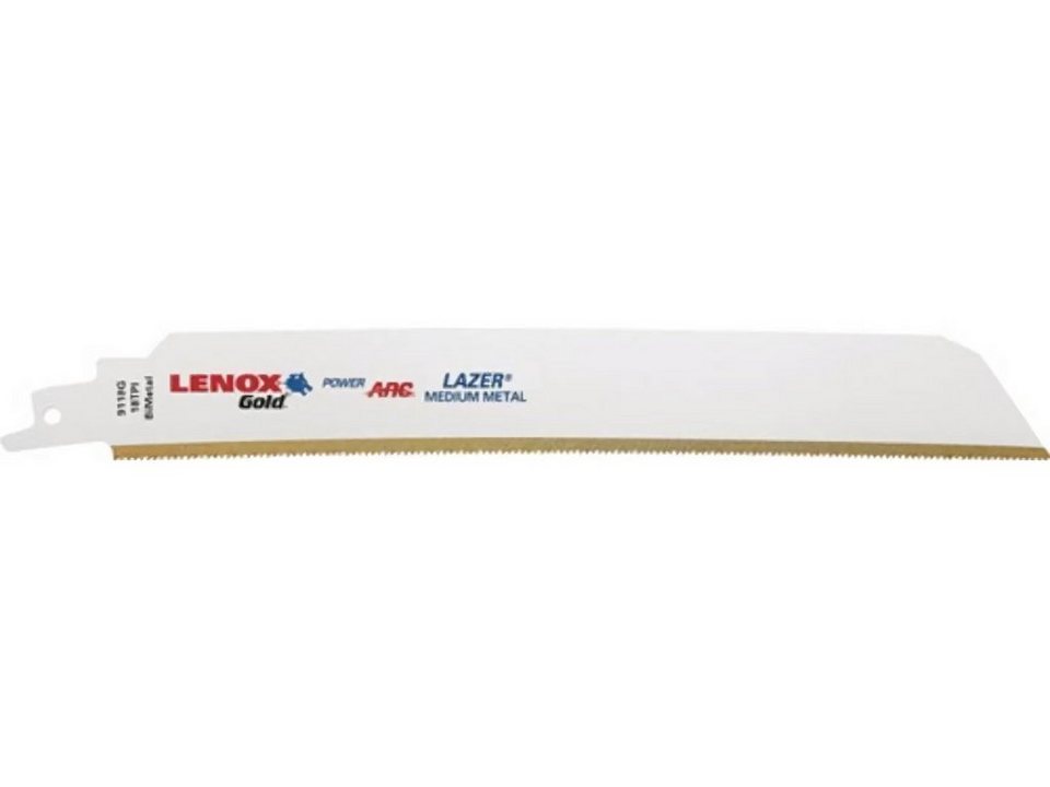 Lenox Säbelsägeblatt Säbelsägeblatt Gold Lazer® L.229mm B.25mm TPI 18 5  St./Karte LENOX zum anspruchsvollen Einsatz in Metall · aggressiveres  Blattdesign optimiert den Schnittwinkel für schnelles Schneiden in  unterschiedlichsten Materialien · Power Arc
