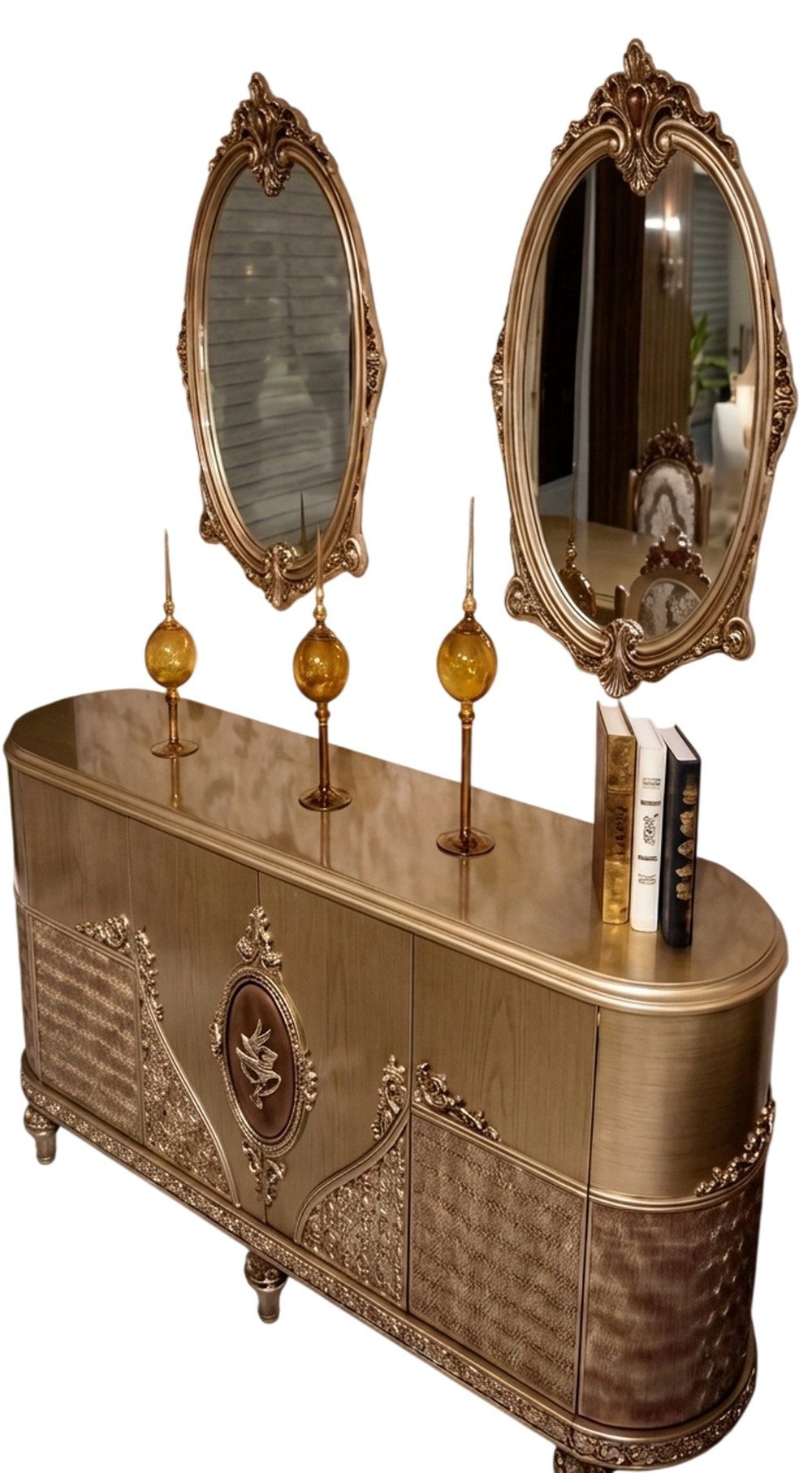 Xlmoebel Sideboard Elegantes Sideboard mit Spiegel und stilvollem Design (3 St), Made in Europa