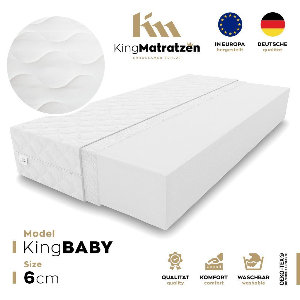 Babymatratze »kindermatratze babymatratze babymatratze KingBABY 60 x 120 x  6 cm«, KingMatratzen, 6 cm hoch