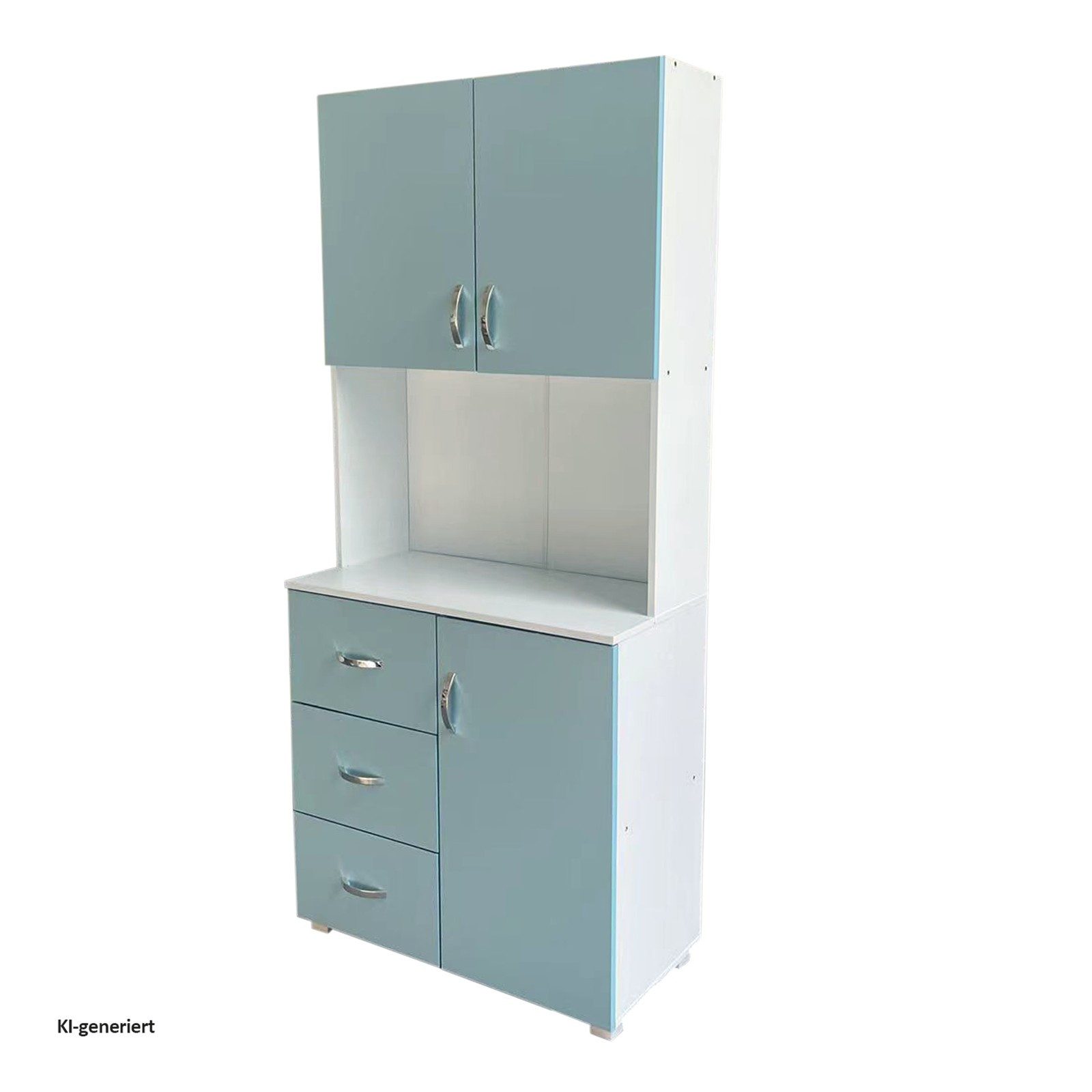 HTI-Living Kinderkleiderschrank Kinderzimmerschrank Hellblau Weiß (Stück, 1-St., 1 Schrank) Kleiderschrank Bücherregal 6 Regalfächer 3 Schubladen