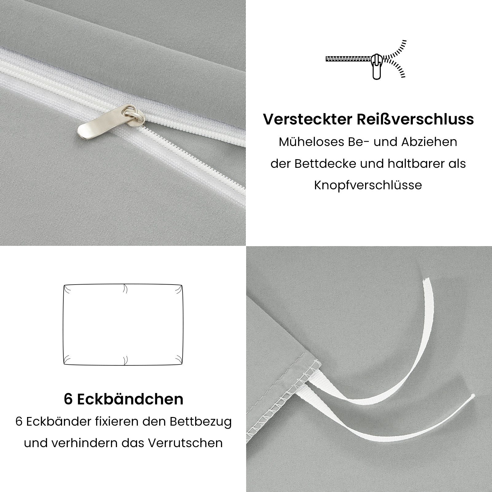 Topfinel Bettwäsche 135x200cm, Seersucker Bettwäsche-Sets, bügelfrei, allergiker, kühlende, 100% Mikrofaser, 3 teilig, Pflegeleicht, kuschelig, weich, Winter So – Bild 3 von 5