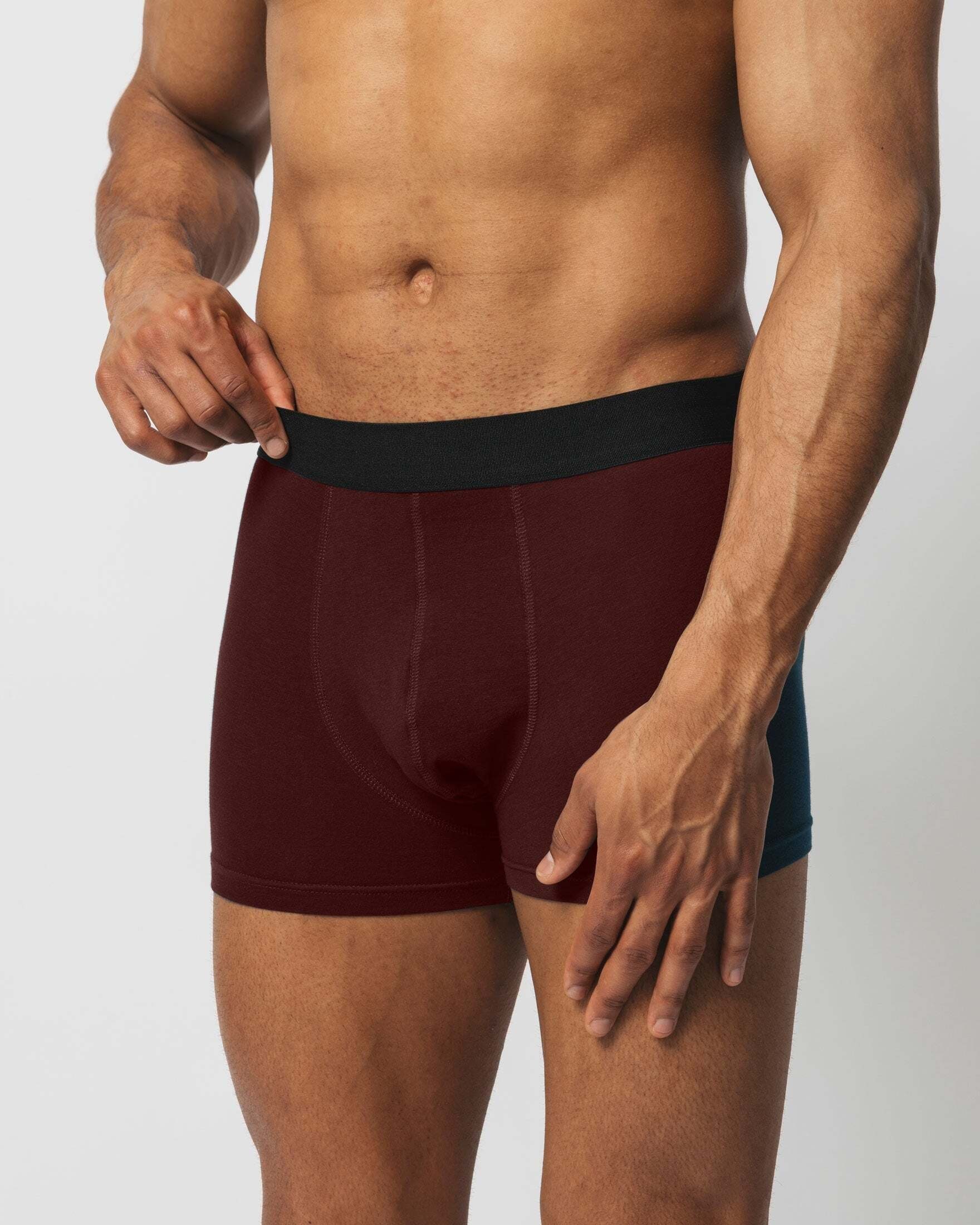 Rot Boxershorts (6-St) aus Unterhosen Herren ohne kratzenden Enge Zettel Logo Männer SNOCKS ohne Bio-Baumwolle,