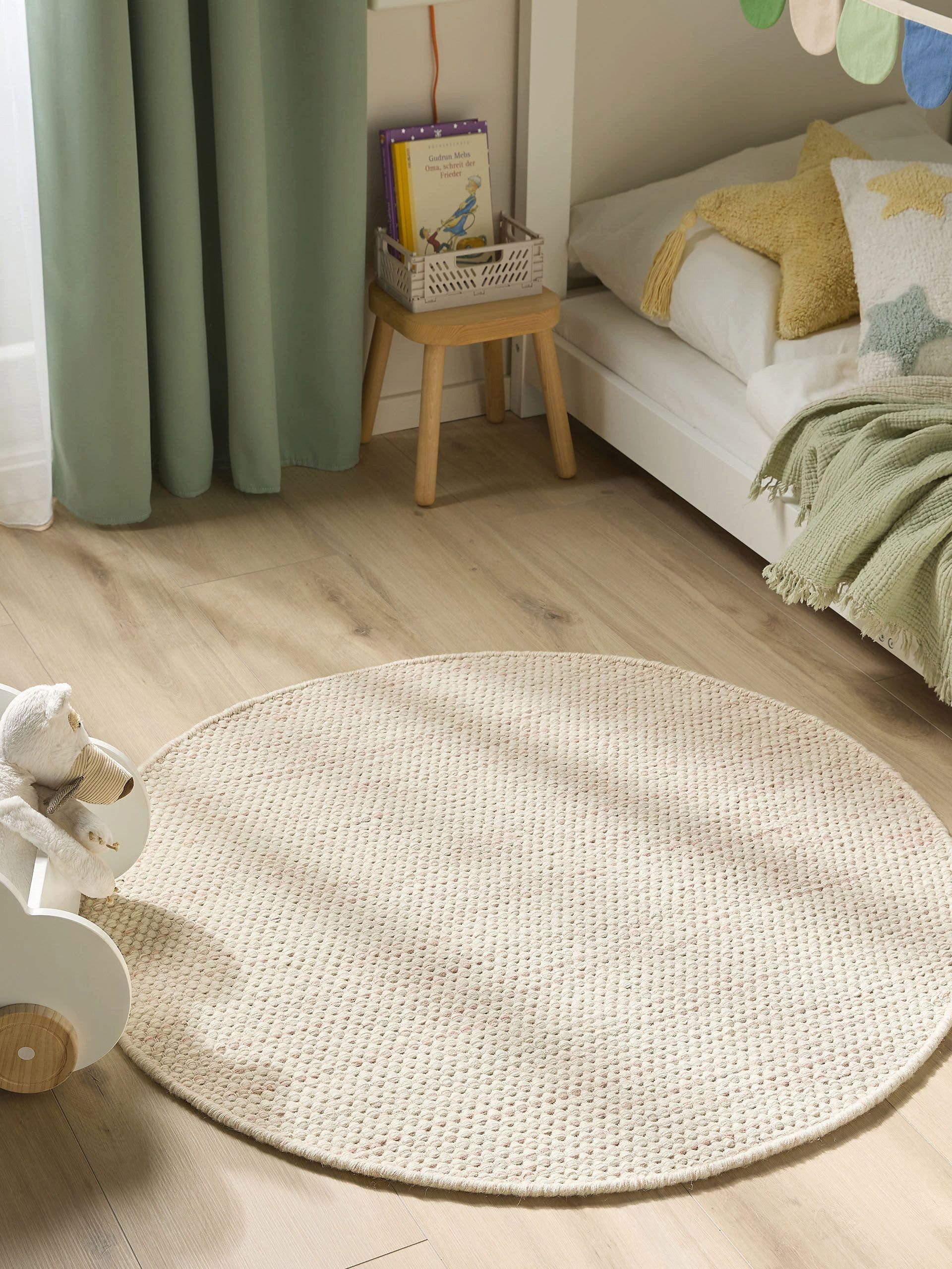 benuta Kinderteppich Rocky, rund, Höhe: 5 mm, Kunstfaser, Berber, Ethno-Style, Wohnzimmer