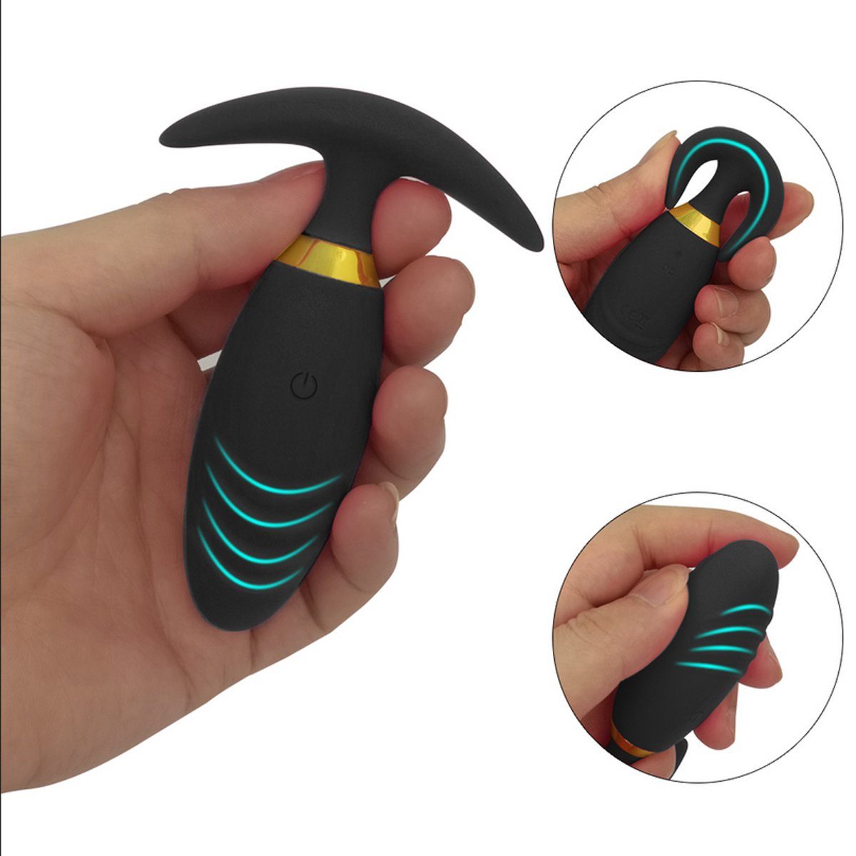 10 Vibrator verschiedene Vibrator), / Analvibrator (ergonomischer Männer Schwarz für Vibrationsmodi Plug Vibrationsmodi - Prostata Frauen und Anal 10 TPFSecret USB Anal wiederaufladbar, mit