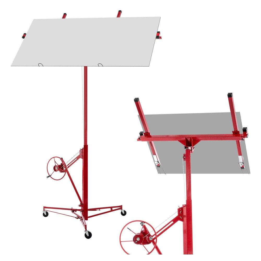 BBG Plattenheber Gipskarton-Plattenheber faltbar bis 68 kg, 140–470 cm höhenverstellbar, max. 68 kg Traglast, Deckenmontage Hilfe, -], 60° neigbar, Trockenbau Lift mit Rollen & Feststellbremse