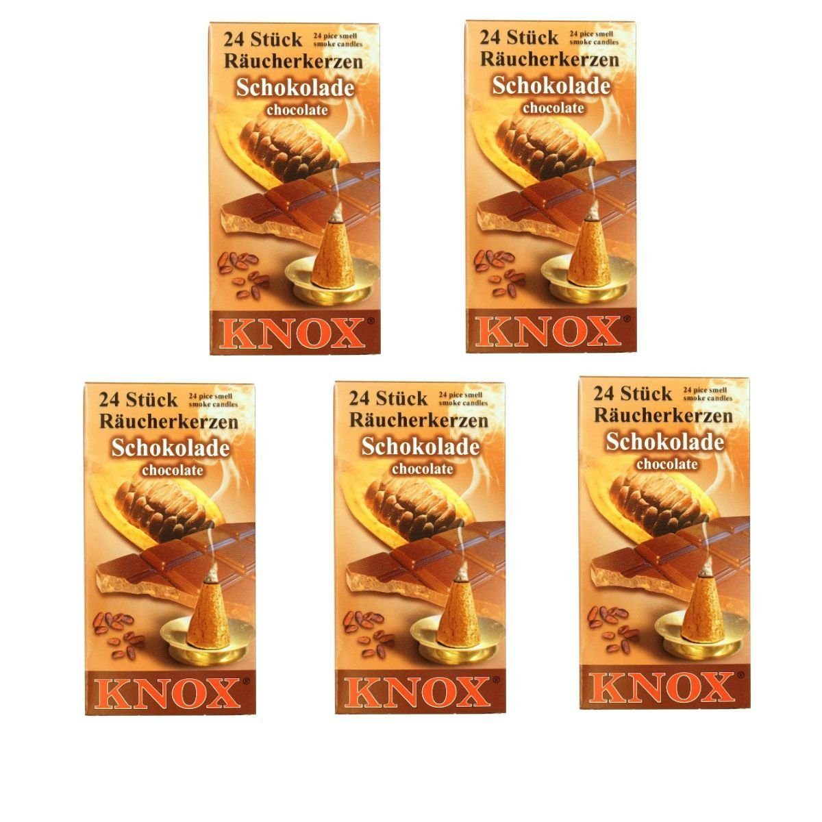 KNOX Räuchermännchen 5 Päckchen Räucherkerzen- Schokolade - 24er Packung