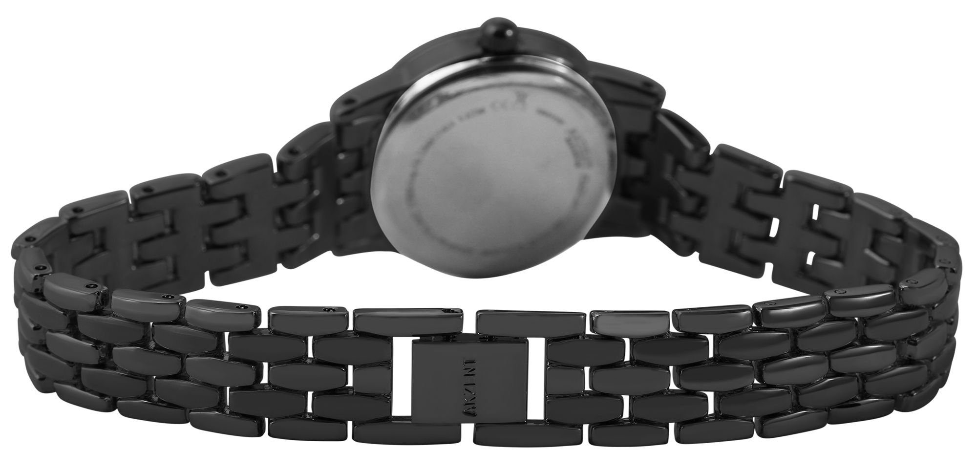 AKZENT Quarzuhr Nohad Damen Armbanduhr mit Metall aus Schwarz Gliederband