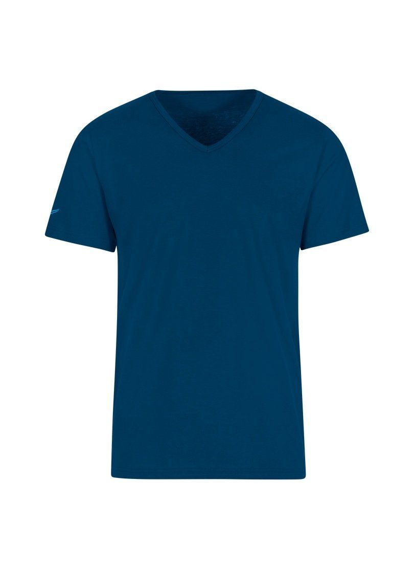 Trigema T-Shirt V-Shirt (kbA) 100% saphir-C2C TRIGEMA Bio-Baumwolle aus