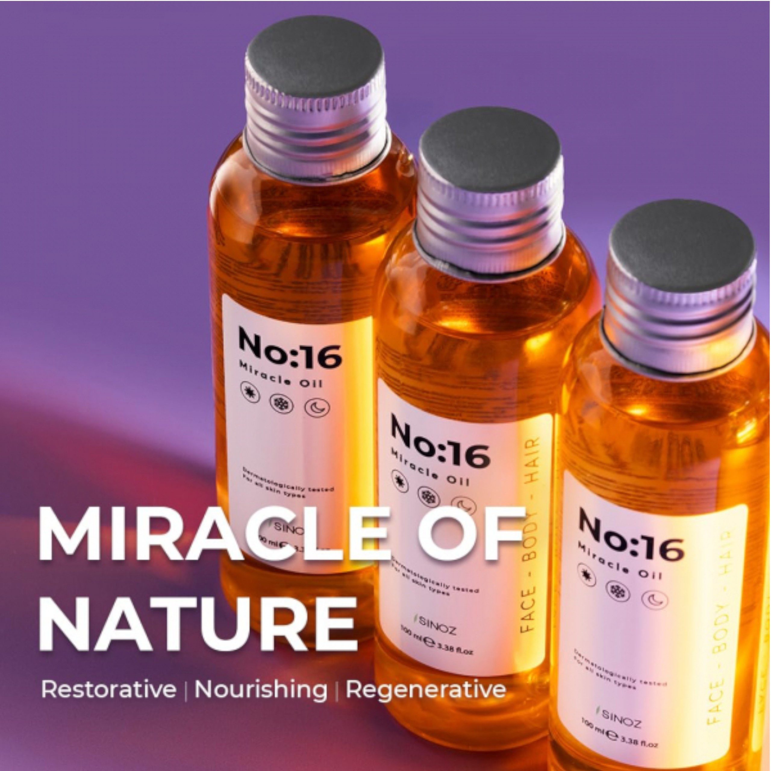Sinoz Körperöl SINOZ NO:16 Miracle Oil - 100 ml Körperöl, Gesichtsöl, Haaröl