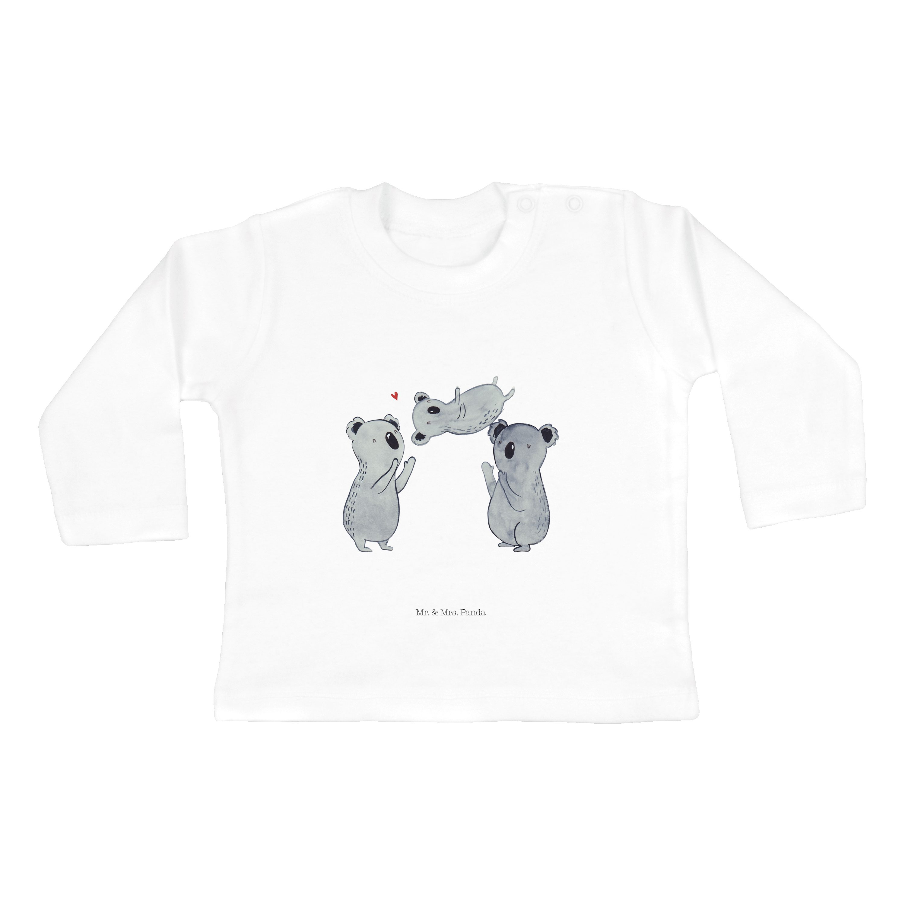 Mr. & Mrs. Panda Strampler Koala Feiern Sich - Weiß - Geschenk, Langarm, Kleidung, Mädchen, Gebu (1-tlg)