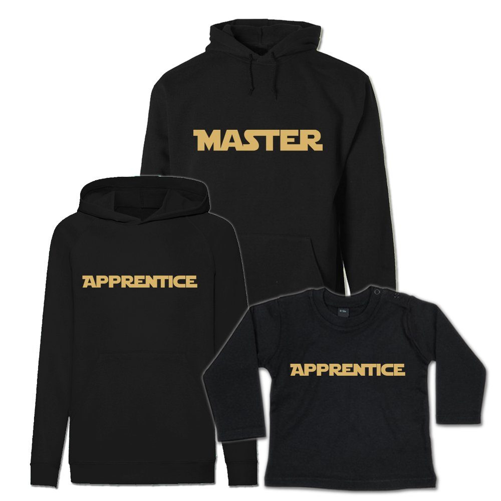G-graphics Kapuzenpullover Master & Apprentice (Familien-Set, Einzelteile zum selbst zusammenstellen) Kinder & Erwachsenen-Hoodie & Baby Sweater