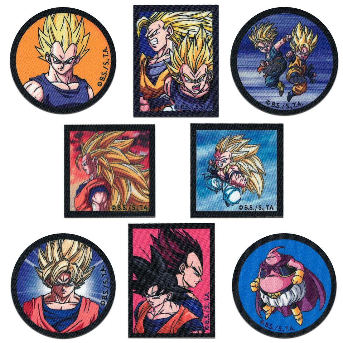 Dragon Ball Aufnäher Bügelbild, Aufbügler, Applikationen, Patches, Flicken, zum aufbügeln, Polyester, Dragon Ball Z © Vegeta und Goku - Größe: 6,8 x 5,4 cm