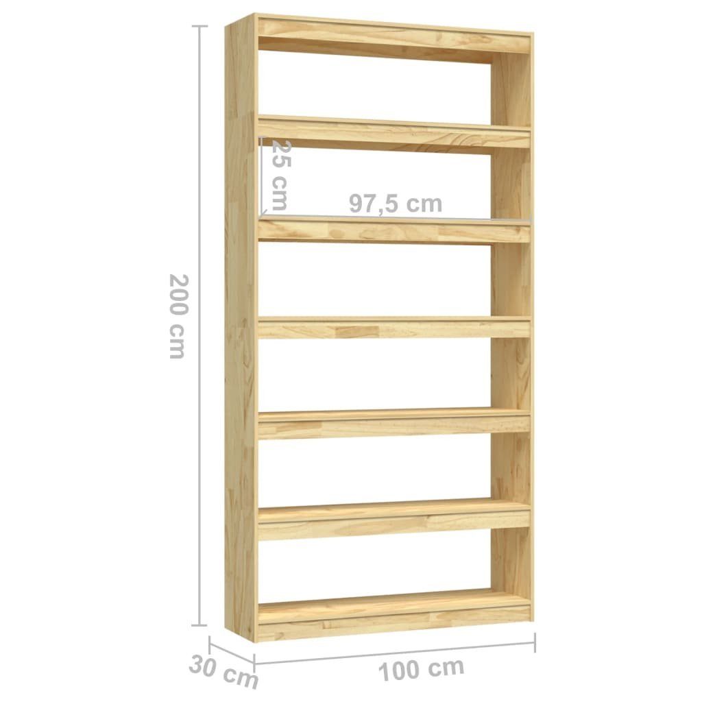 Massivholz Bücherregal/Raumteiler Kiefer 100x30x200 Bücherregal furnicato cm