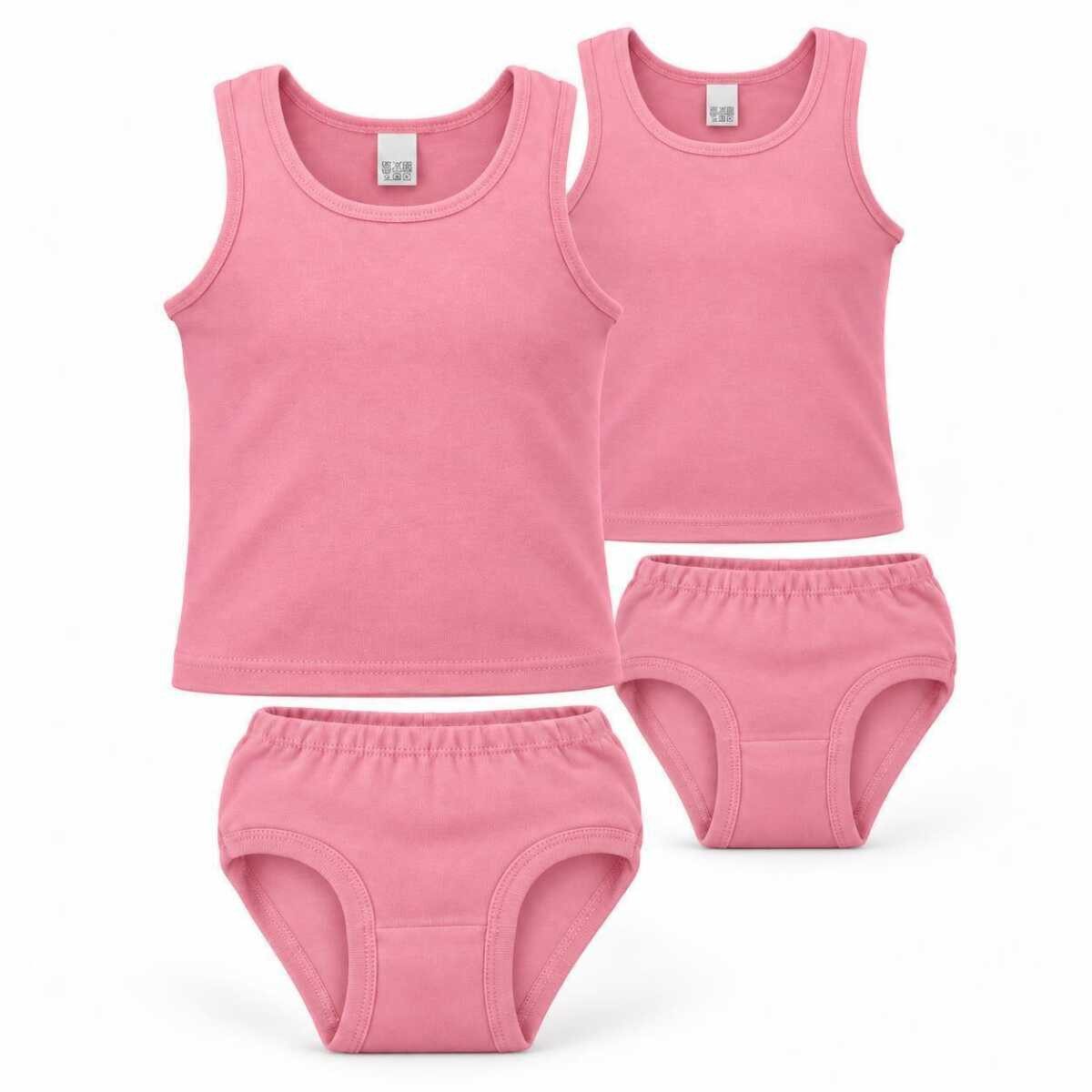 EloModa Unterhemd Kinder Unterwäsche-Set 4-teilig, 100 % Baumwolle, Unterhemd & Slip (4-St) 2 Kinder-Unterwäsche-Sets aus 100 % Baumwolle – Jungen/Mädchen