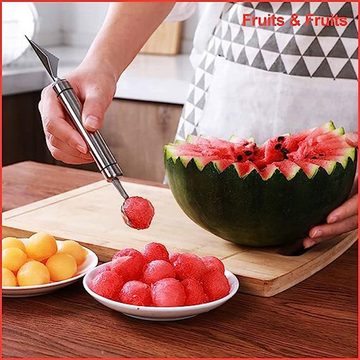 XDeer Obstschneider 2 Stücke Melonenschneider Wassermelonen Schneider, 2-In-1, (2-tlg), Wassermelonen Gabelschneider, Watermelon Cutter, Melonenschneider