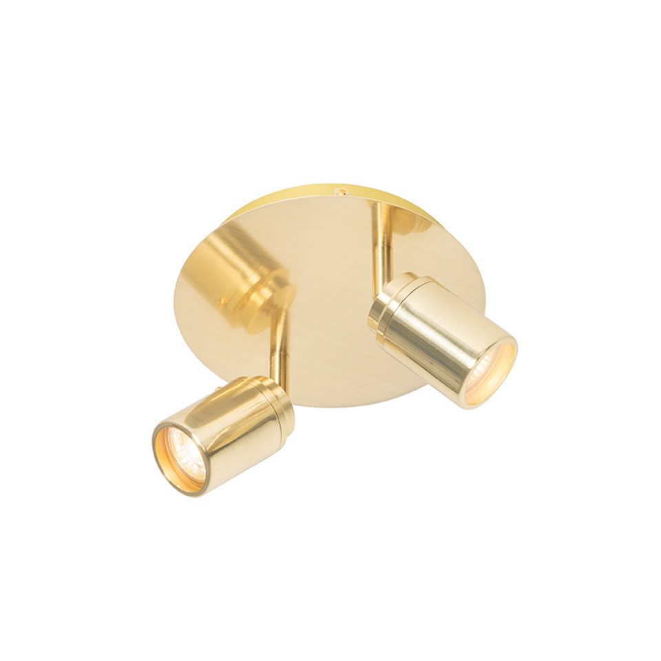 Qazqa LED Aufbaustrahler Ducha, ohne Leuchtmittel, Warmweiß, QAZQA Aufbau­spot, gu10, Gold, Stahl, Modern