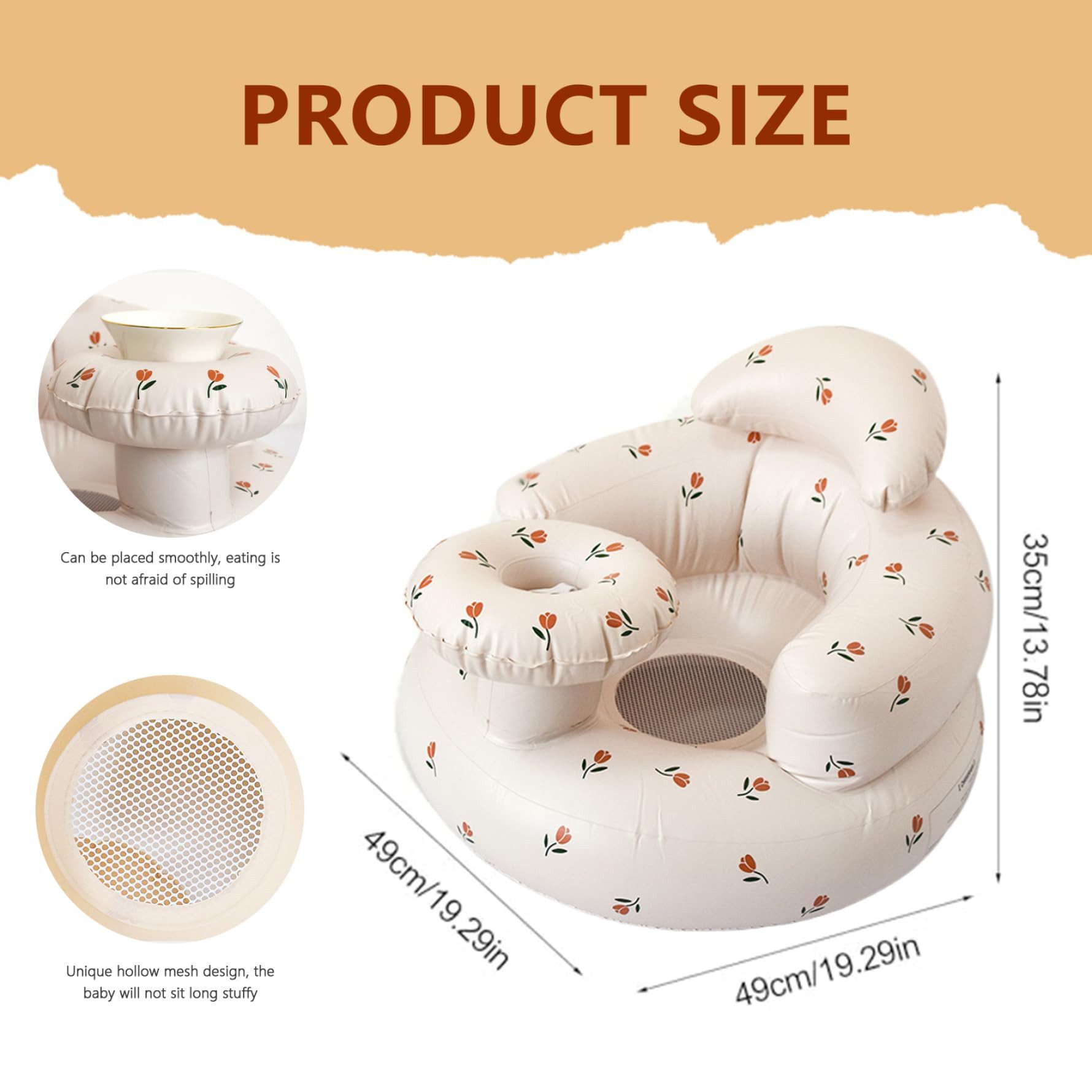 FOUORTUNATE-BEE Kinderstuhl Aufblasbarer Baby-Sitz für Babys ab 3 Monaten günstig online kaufen